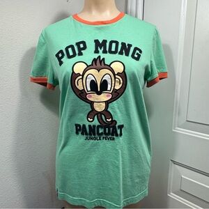 Green Pancoat T-Shirt with Monkey Graphic Size M